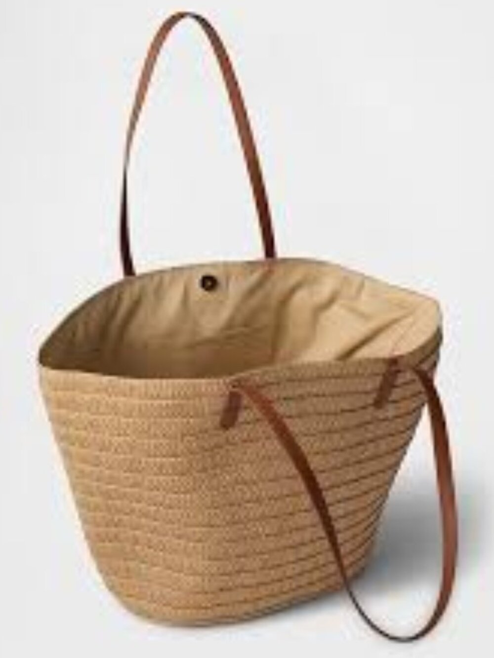 Gap straw tote bag in natural, NWOT - Picture 3 of 6